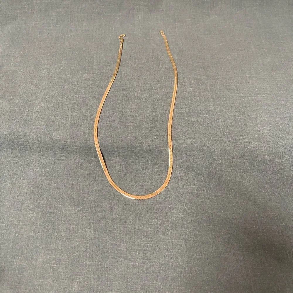 Vintage Elegant Gold Plated Herringbone Unisex Necklace